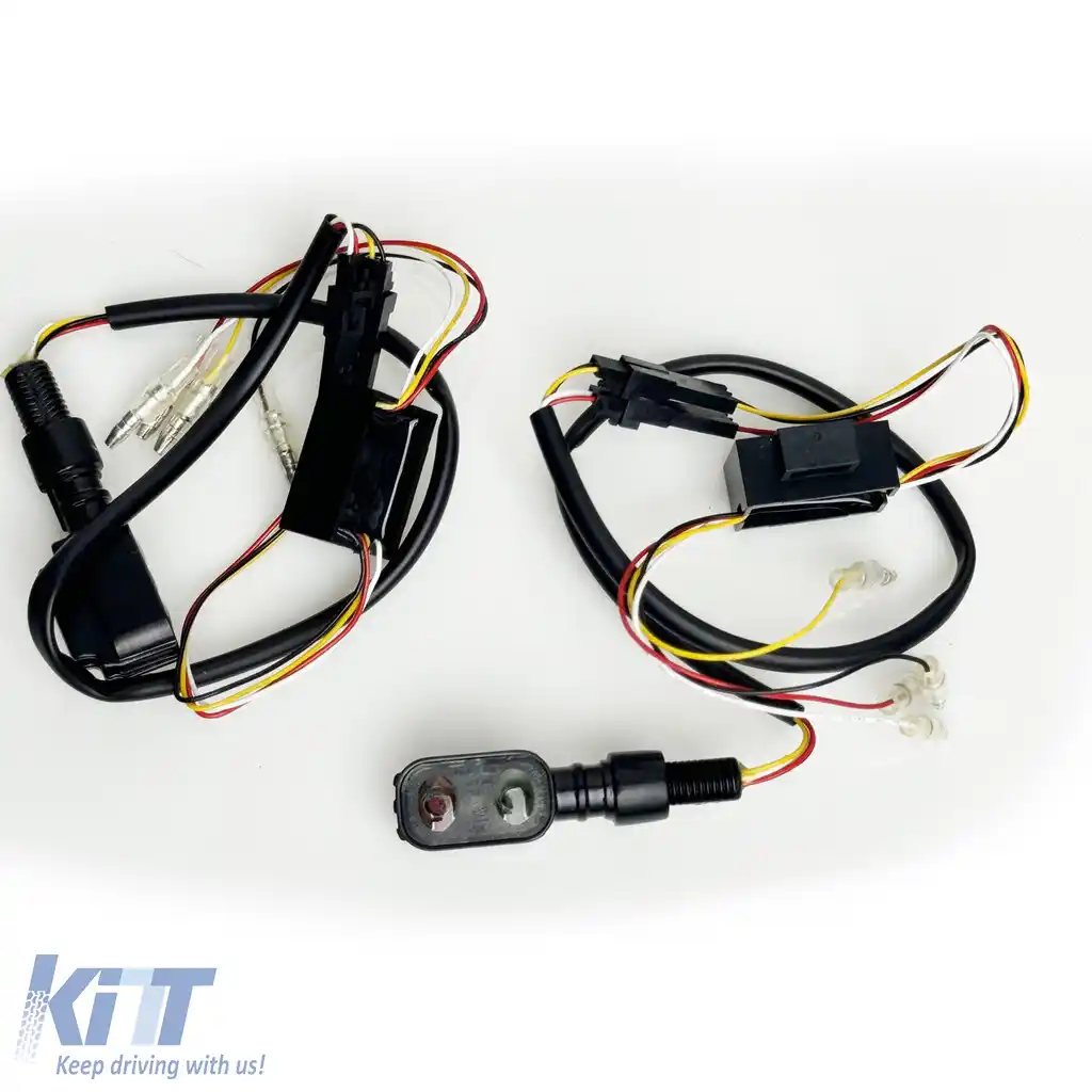 Set universal de indicatori/stopuri LED pentru motocicletă DUAL 2 SMOKE cu marcaj E