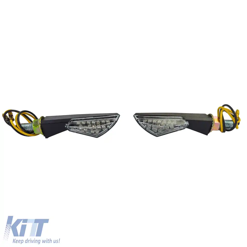 Set universal de semnale LED cromate pentru motocicletă TWIST cu marcaj E
