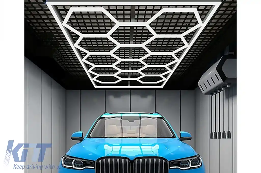 Sistem de Iluminare Plafon Hexagon / HoneyComb 3,94 x 2,29 m Lumina Ajustabila-image-6114068