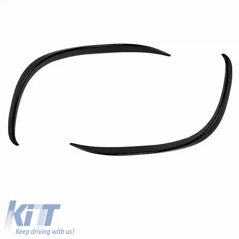 Splitter-e pentru bara frontală potrivite pentru Mercedes-Benz C-Class W205 / C205 / S205 2014-2018 A Design Line Gloss Black 2 buc-image-6315687