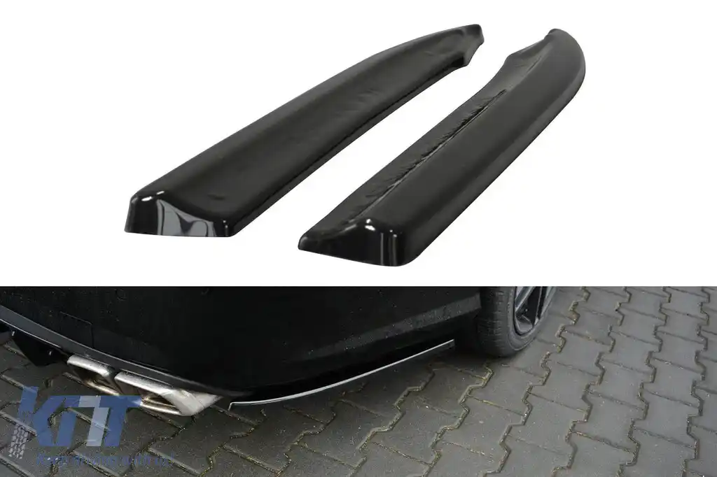 Splittere laterale Maxton Design potrivite pentru bara spate A Design Mercedes E63 W212 2009-2012, negru lucios