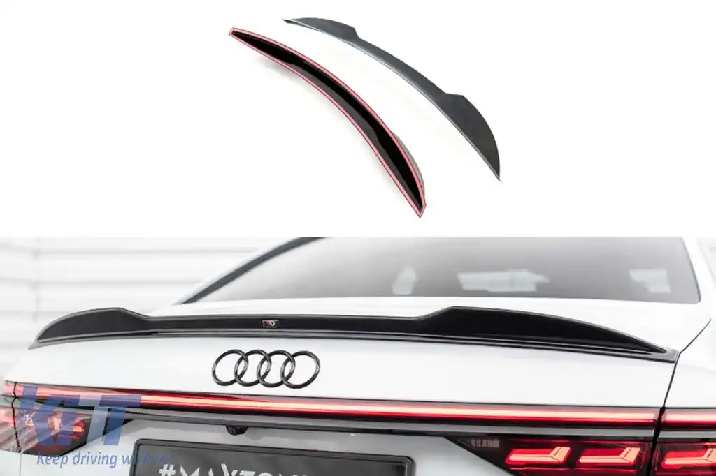 Spoiler 3D Maxton Design potrivit pentru portbagajul Audi A8, A8 S-Line, S8 D5 2017-2021, lac negru