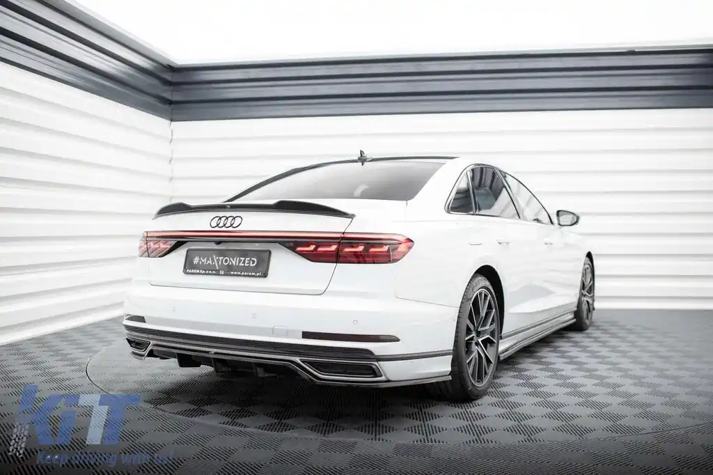 Spoiler 3D Maxton Design potrivit pentru portbagajul Audi A8, A8 S-Line, S8 D5 2017-2021, lac negru-image-6235743