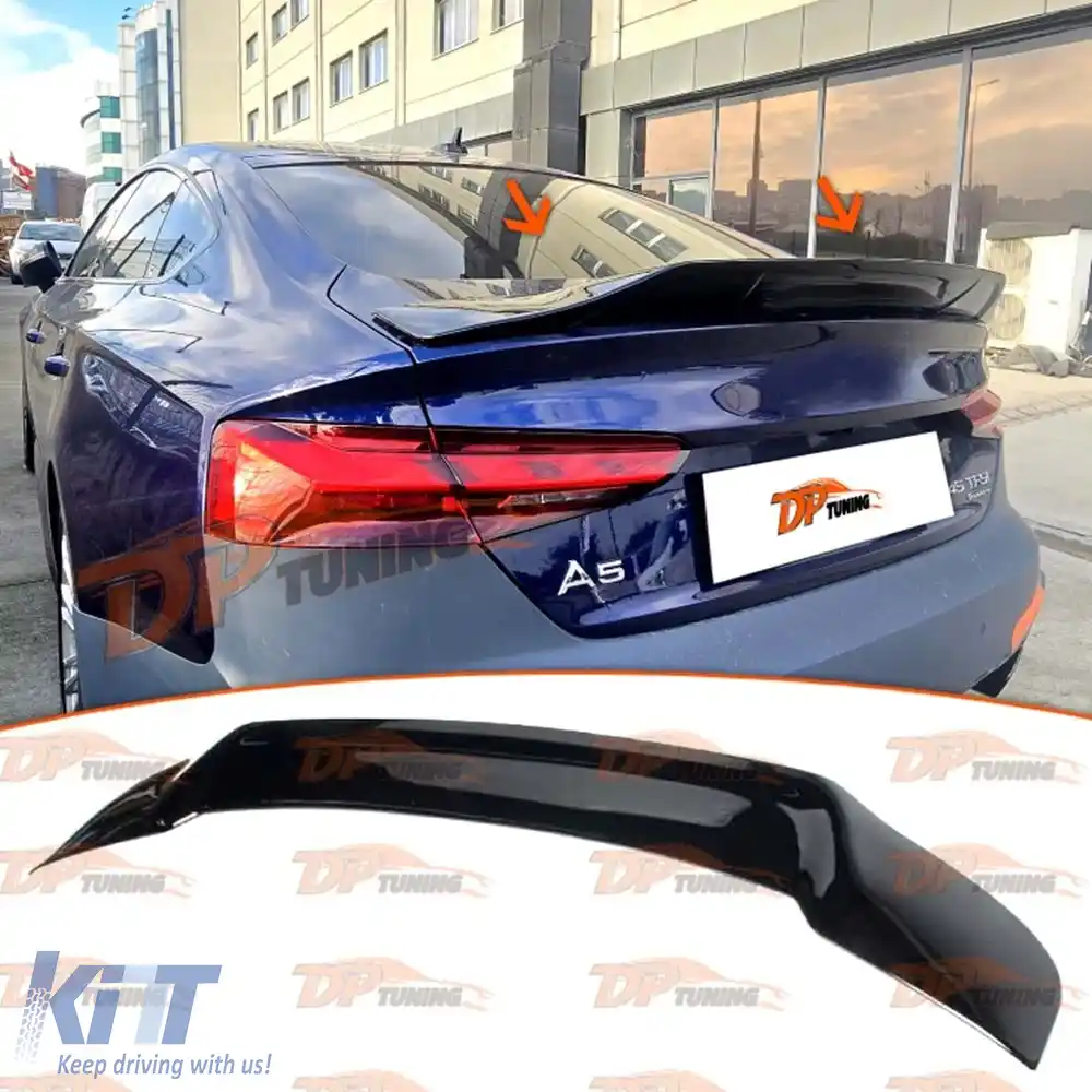 image-17-Spoiler A5 B9 Stil R Negru Pian ABS / 2016-2021
