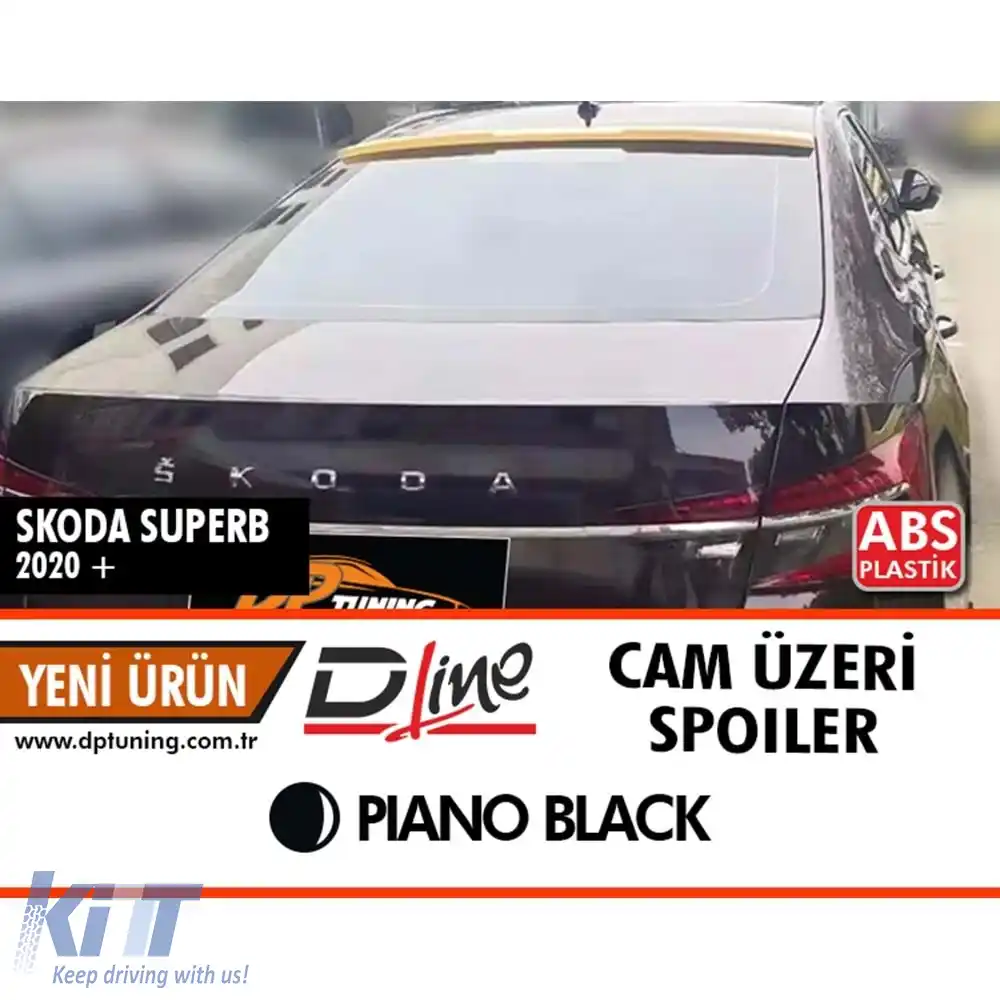image-42-Spoiler acoperiș Superb B8 Negru Pian ABS / 2019 După