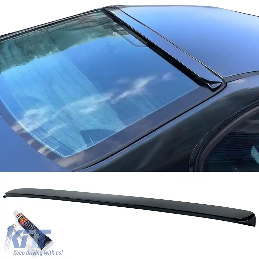 Spoiler acoperiș trim geam spate negru lucios pentru BMW Seria 3 E46 sedan 98-05