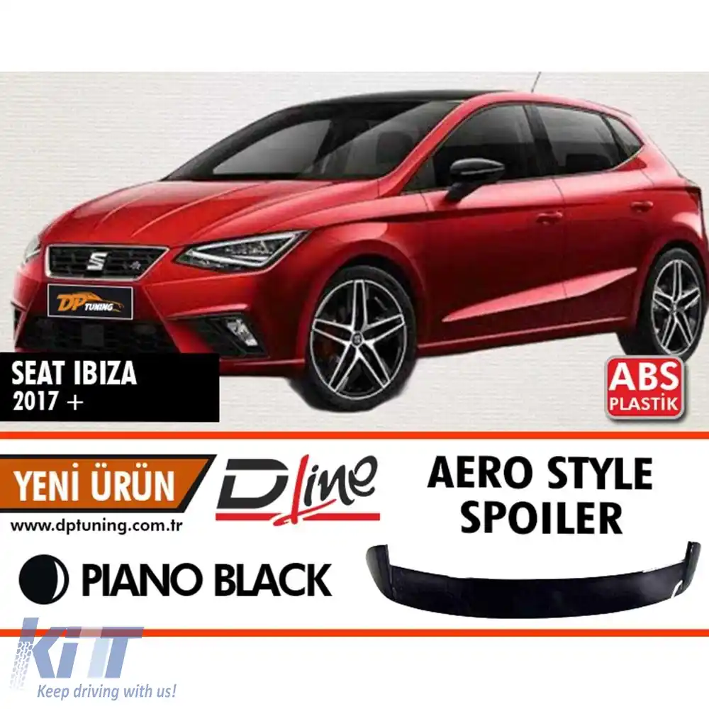 image-57-Spoiler Aero Style potrivit pentru Ibiza Mk5 în Piano Black ABS / 2017-2020
