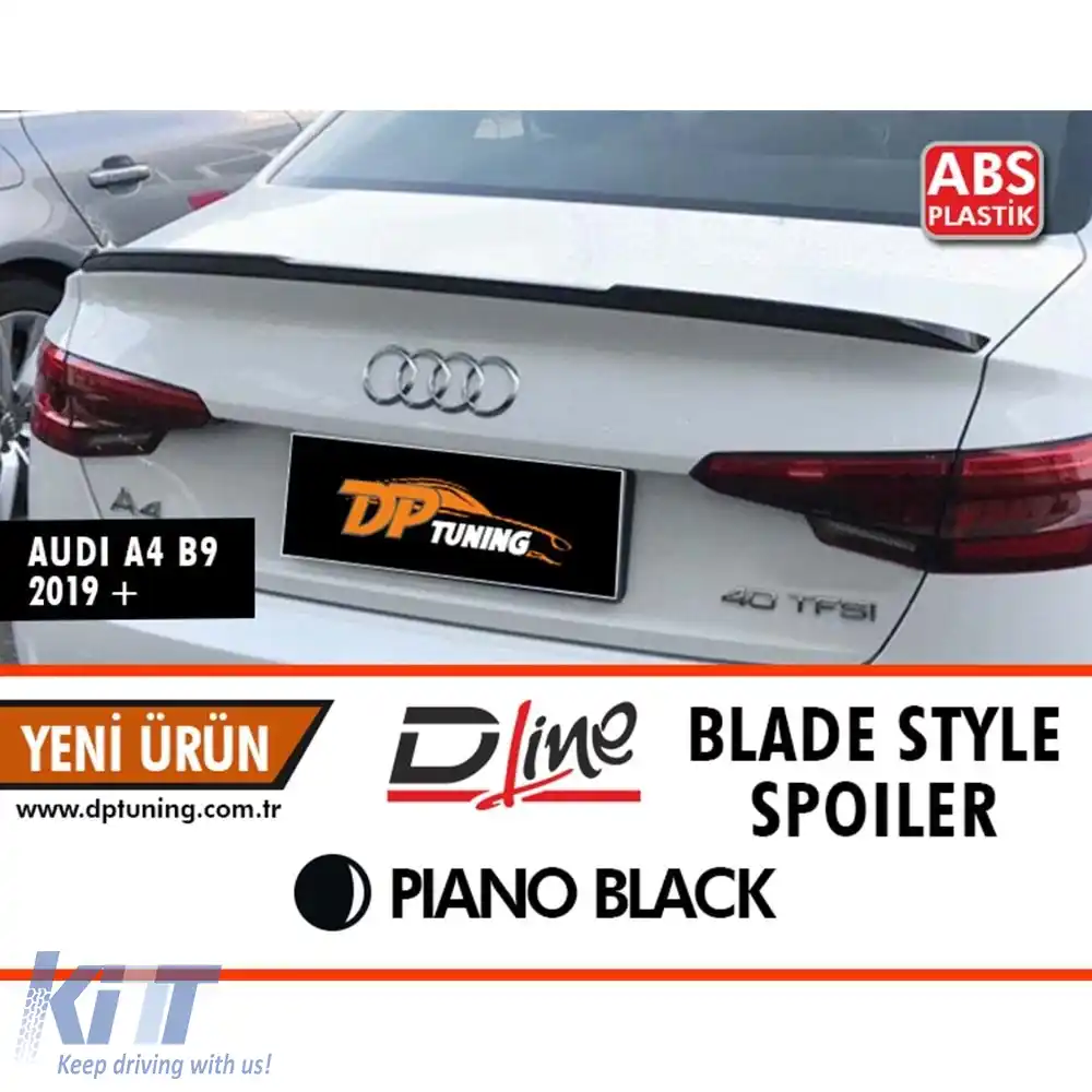 image-36-Spoiler Blade Style potrivit pentru A4 B9, negru lucios, ABS / 2019-2021