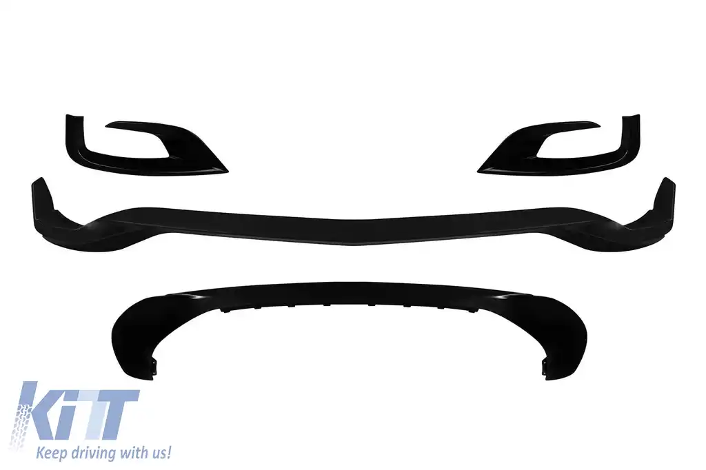 Spoiler Brabus potrivit pentru bara de protecție frontală A Design pe Mercedes S-Class W222 2013-2017, lac negru