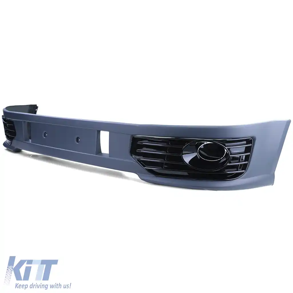 Spoiler bumper Sportline + grilaj pentru lumini de ceață lucios, potrivit pentru VW T5.2 09-15-image-6209604