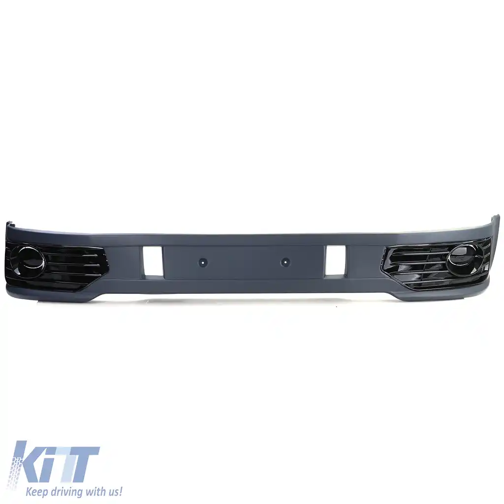 Spoiler bumper Sportline + grilaj pentru lumini de ceață lucios, potrivit pentru VW T5.2 09-15-image-6209605