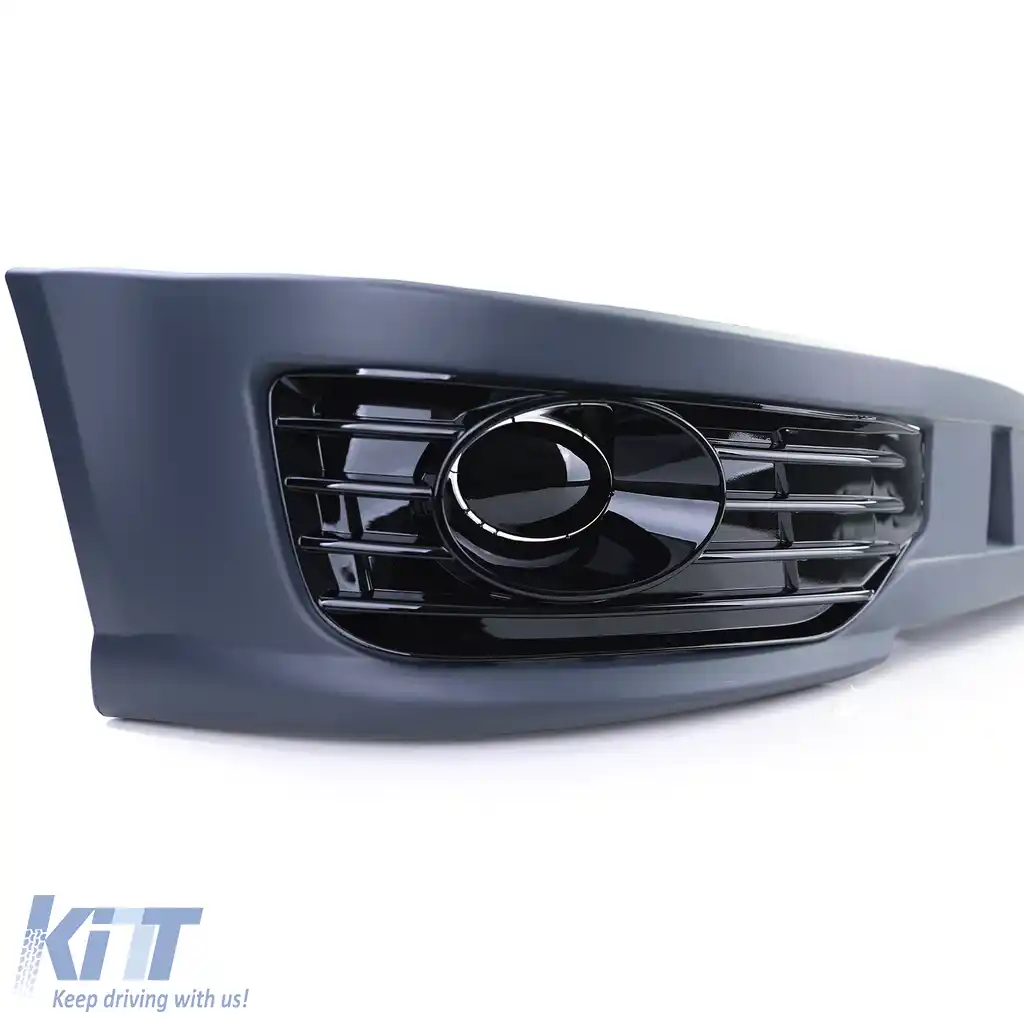Spoiler bumper Sportline + grilaj pentru lumini de ceață lucios, potrivit pentru VW T5.2 09-15-image-6209608