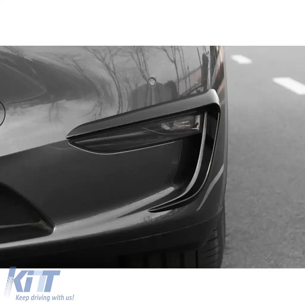 Spoiler care înconjoară farurile de ceață negru lucios potrivit pentru Tesla Model 3-image-6199822