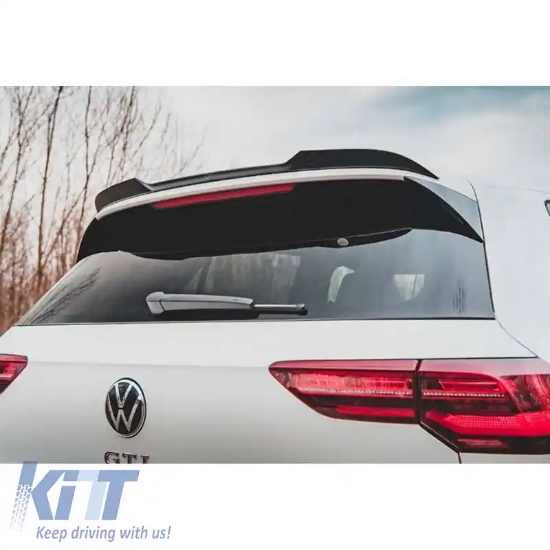 Spoiler de acoperiș adăugat potrivit pentru VW Golf VIII (8) 20+ GTI & R-Line Bumper Glossy Black V.2 din plastic ABS 1buc-image-6312710