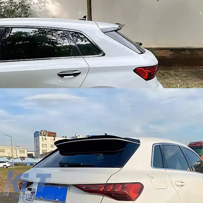 Spoiler de acoperiș potrivit pentru Audi A3 8Y Sportsback 2020+ Aspect S3 Negru Lucios Din Plastic Abs-image-6319826