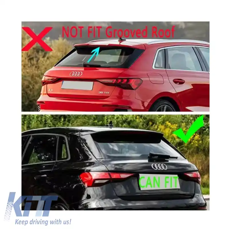 Spoiler de acoperiș potrivit pentru Audi A3 8Y Sportsback 2020+ Aspect S3 Negru Lucios Din Plastic ABS-image-6320724