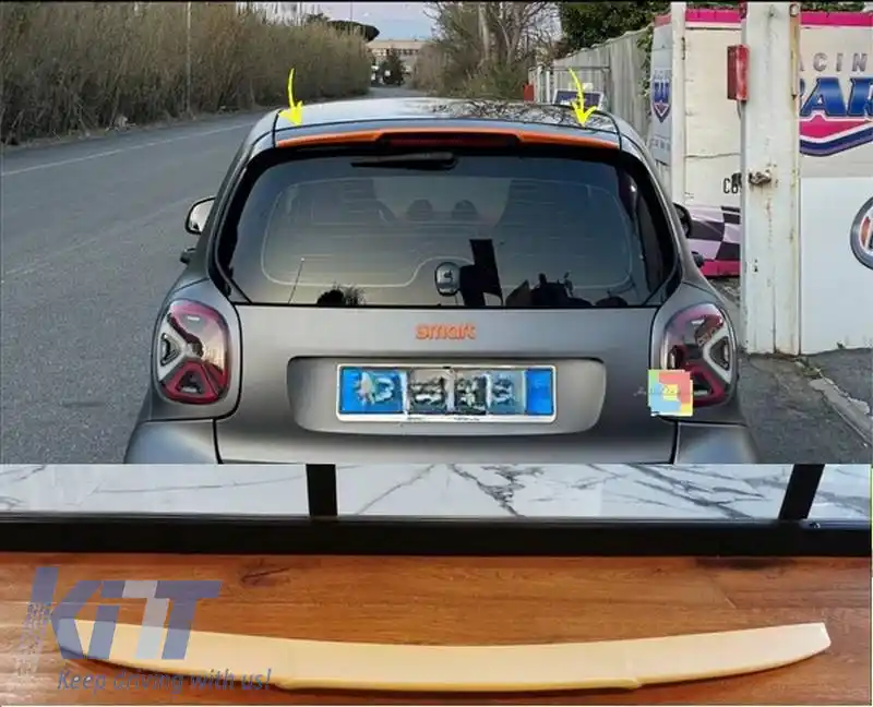 Spoiler de acoperiș potrivit pentru Smart Fortwo 453 2014+ stil Brabus din plastic ABS-image-6321020