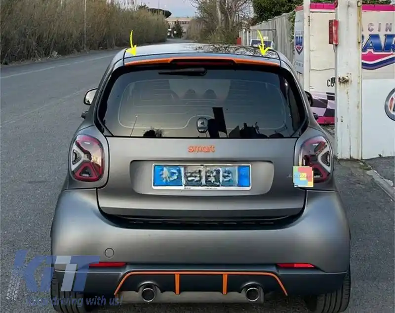 Spoiler de acoperiș potrivit pentru Smart Fortwo 453 2014+ stil Brabus din plastic ABS-image-6321021