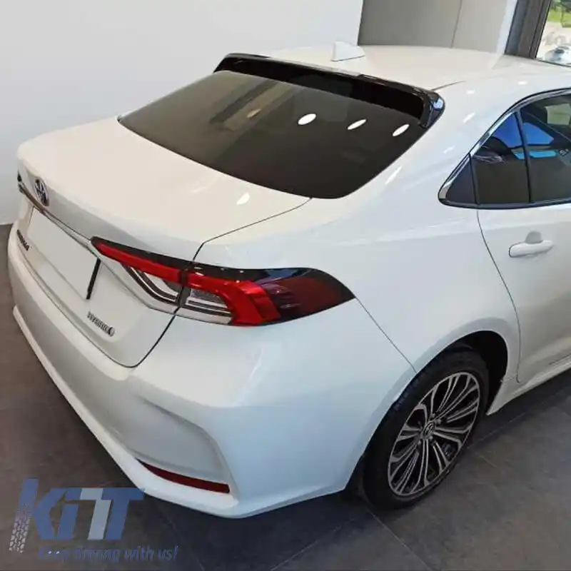 Spoiler de acoperiș potrivit pentru Toyota Corolla 2019+ E21 4D Sedan, lipspoiler negru lucios din plastic ABS-image-6315463