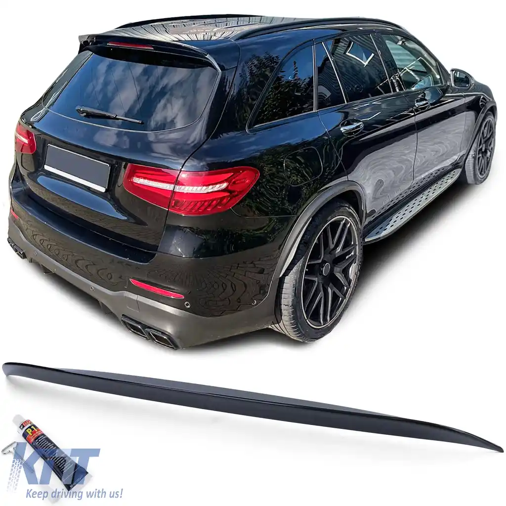 Spoiler de acoperiș, spoiler posterior, buza lucioasă neagră, potrivit pentru Mercedes GLC X253 SUV 15-22