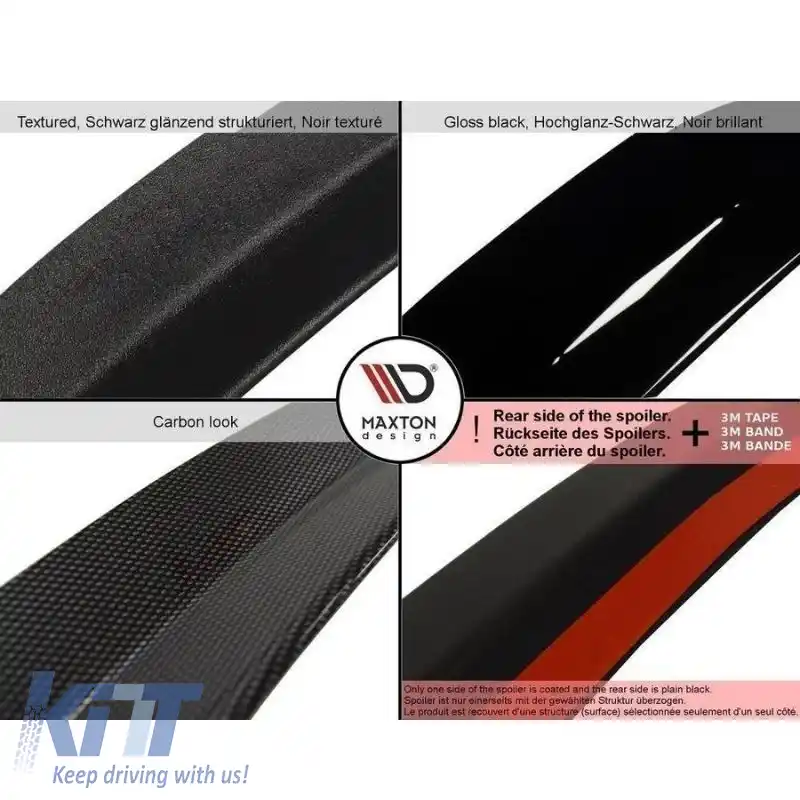 Spoiler de acoperiș suplimentar potrivit pentru VW Golf VIII (8) 20+ GTI & R-Line Bumper Glossy Black V.2 Maxton Design din plastic ABS 1 buc.-image-6310921