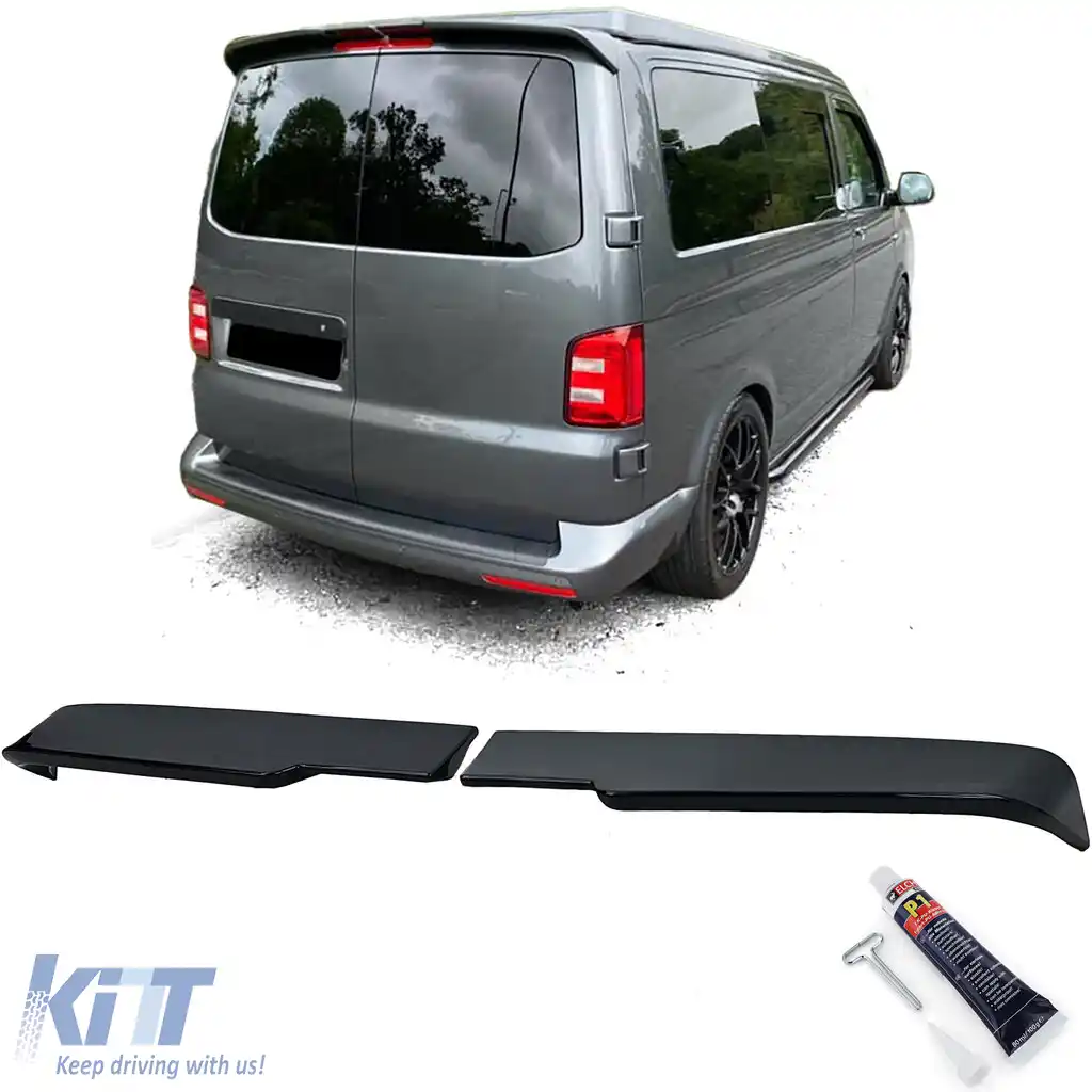 Spoiler de plafon spate cu ABE negru lucios, potrivit pentru VW Bus T6 T6.1 cu uși spate
