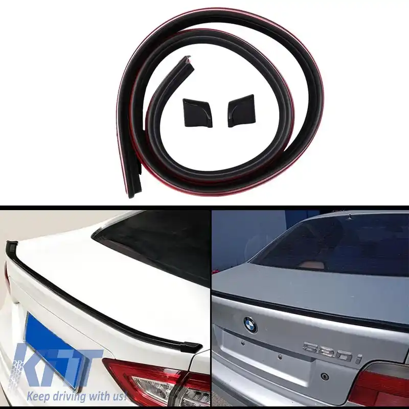 Spoiler de portbagaj potrivit pentru Lipspoiler Universal Negru 145x3.4cm din plastic ABS (moale)
