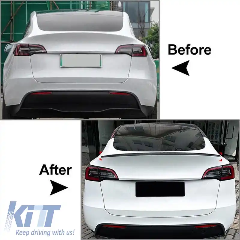 Spoiler de portbagaj potrivit pentru Tesla Model Y 2020+ Lipspoiler Negru Lucios din Plastic Abs-image-6313056