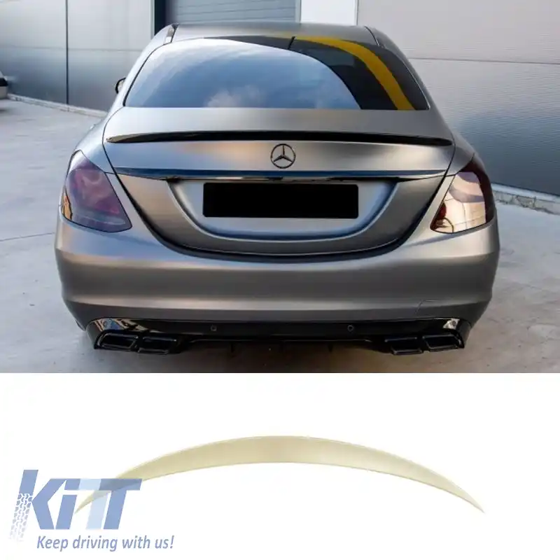 Spoiler de portbagaj potrivit pentru Mercedes-Benz C-Class W205 Sedan 13-20 A Design look Lipspoiler realizat din plastic ABS-image-6293498