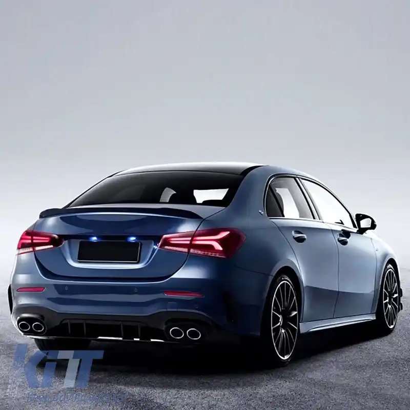 Spoiler de portbagaj potrivit pentru Mercedes-Benz A-Class V177 18+ 4D Sedan Negru Lucios din Plastic Abs-image-6304148