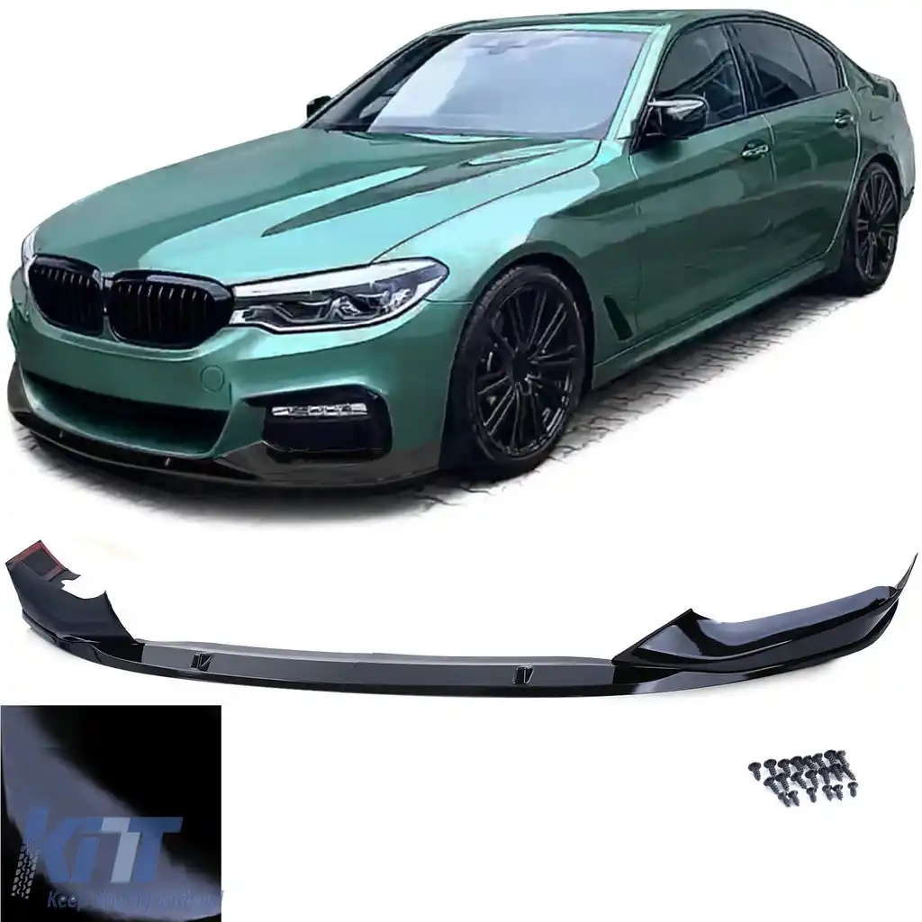 Spoiler frontal buza negru lucios potrivit pentru BMW Seria 5 G30 G31 din 2016