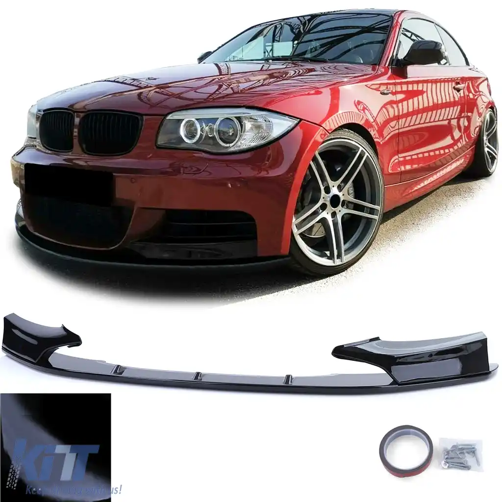 Spoiler frontal de performanță cu splitter lucios, potrivit pentru BMW Seria 1 F20 F21 10-15