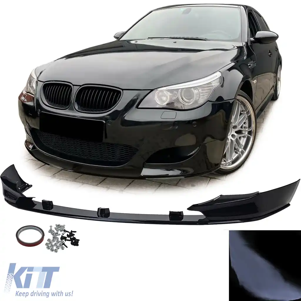Spoiler frontal de performanță sportivă Gloss Black potrivit pentru BMW Seria 5 E60 E61