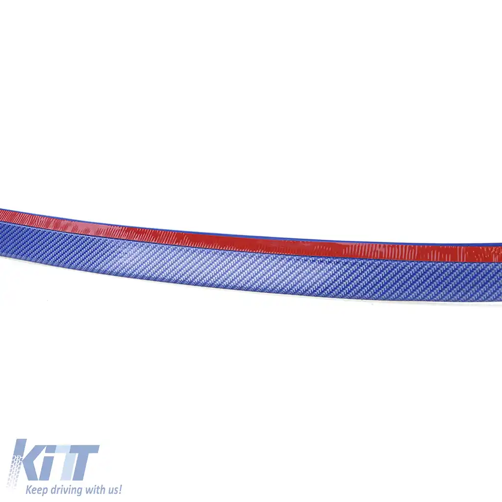 Spoiler frontal, fâlci laterale universale, flexibile, 2.5m x 5cm, aspect carbon, albastru-image-6207300
