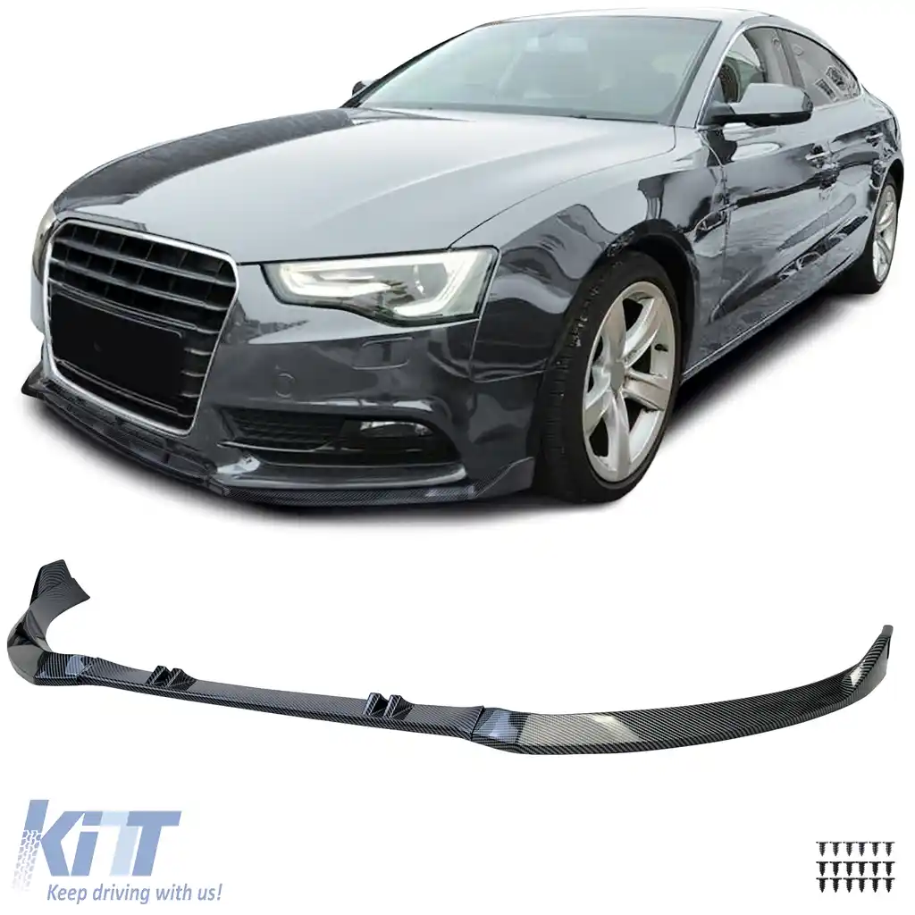 Spoiler frontal lip bumper aspect carbon pentru Audi A5 8T 8F 2011-2017