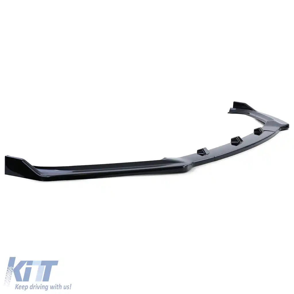 Spoiler frontal lip bumper negru lucios cu ABE, potrivit pentru Audi A4 B9 8W 15-19-image-6197220