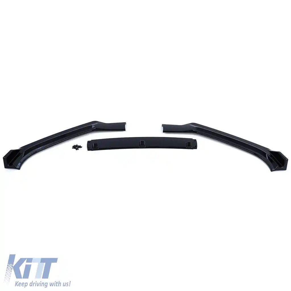 Spoiler frontal lip bumper negru lucios cu ABE, potrivit pentru Audi A4 B9 8W 15-19-image-6197222