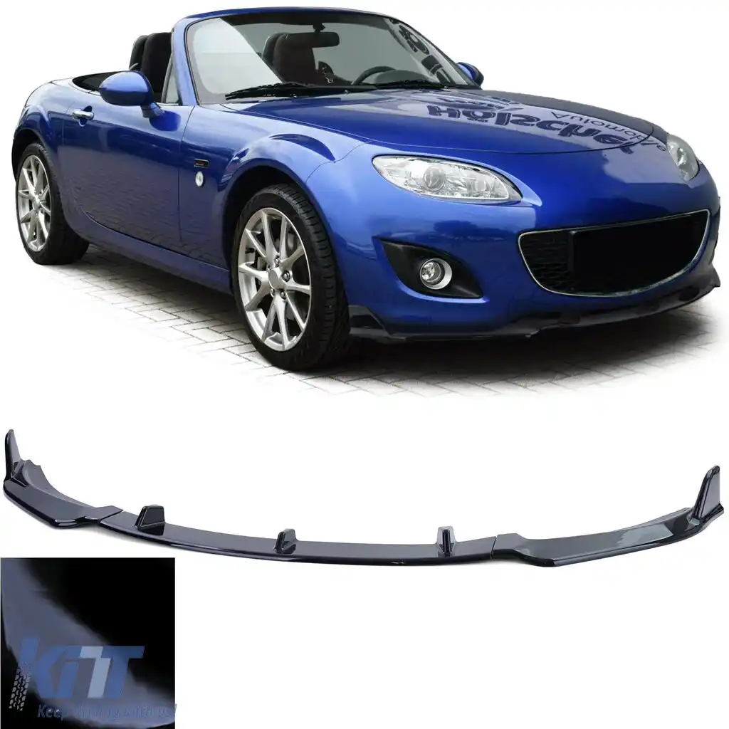 Spoiler frontal lip bumper negru lucios, potrivit pentru Mazda MX5 NC facelift 2008-2014