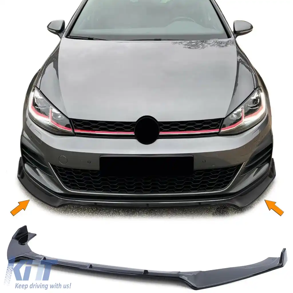 Spoiler frontal negru cu ABE, potrivit pentru VW Golf 7 GTI sedan 12-21