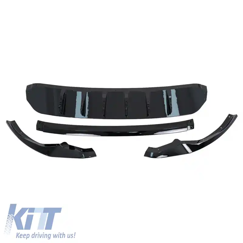 Spoiler frontal potrivit pentru Audi Q8 S-Line (2018-2023) Negru lucios 4 buc-image-6314032