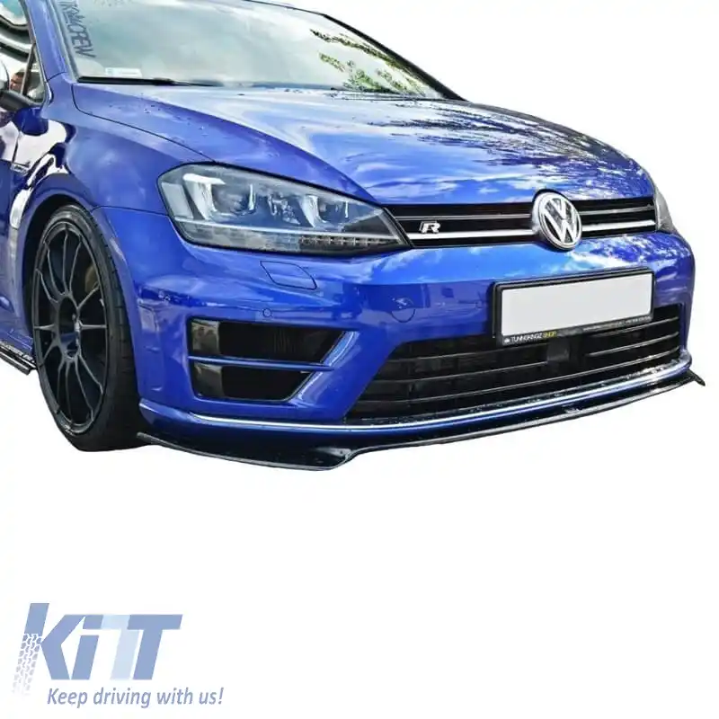 Spoiler frontal potrivit pentru VW Golf VII (7) 12-17 R & R-Line Bumper Negru Lucios V.2-image-6300230