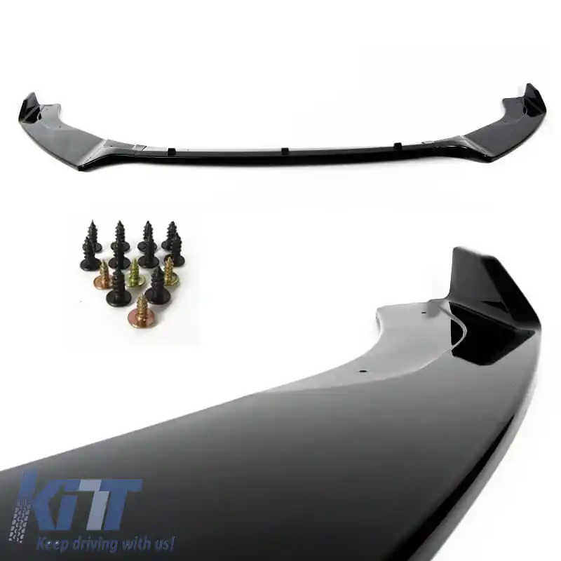 Spoiler frontal potrivit pentru VW Golf VII (7) 12-18 GTI Bumper Negru Lucios 3pc-image-6301129