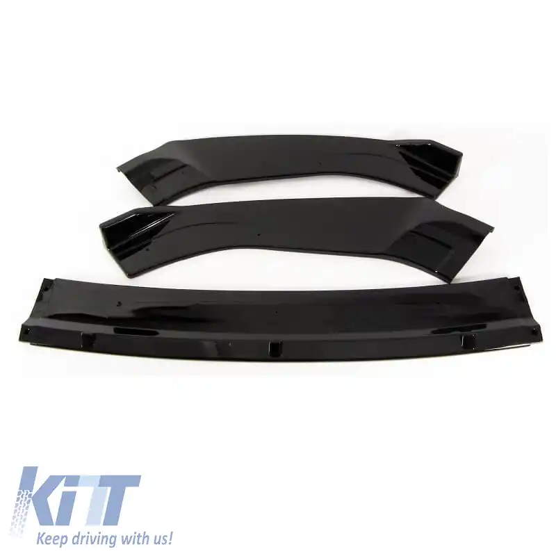 Spoiler frontal potrivit pentru VW Golf VII (7) 12-18 GTI Bumper Negru Lucios 3pc-image-6301131