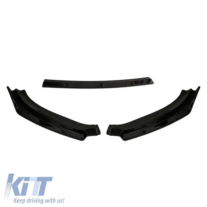 Spoiler frontal potrivit pentru VW Golf VII (7) 12-17 Bumper Standard Culoare Neagră Din Plastic Abs 3 Piese-image-6308243