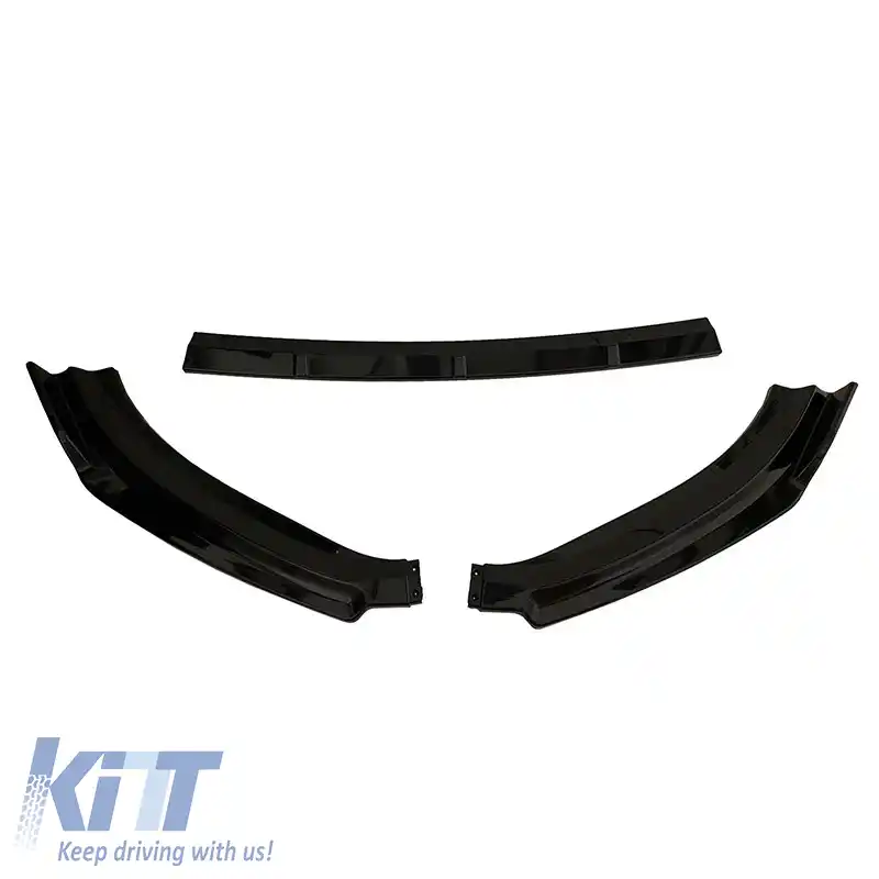 Spoiler frontal potrivit pentru VW Golf VII (7) 12-17 Bumper Standard Culoare Neagră Din Plastic Abs 3 Piese-image-6309329