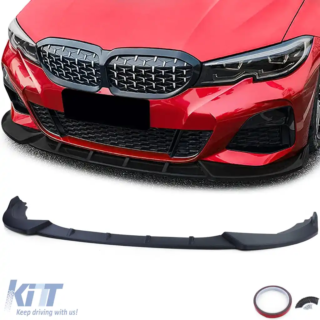 Spoiler frontal sport lip negru, potrivit pentru BMW Seria 3 G20 G21 2019-2022
