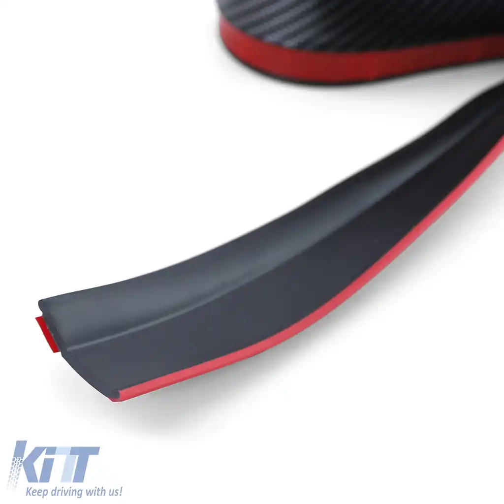 Spoiler frontal universal flexibil aspect carbon roșu 5cm 2.5 metri-image-6197908