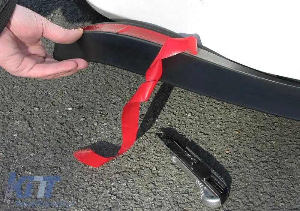 Spoiler frontal universal flexibil aspect carbon roșu 5cm 2.5 metri-image-6197910