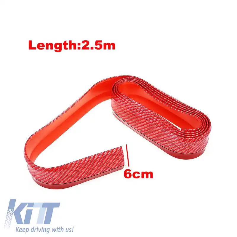 Spoiler frontal universal Samurai Lip Safe & Style 2500mm carbon roșu 1 buc-image-6306005
