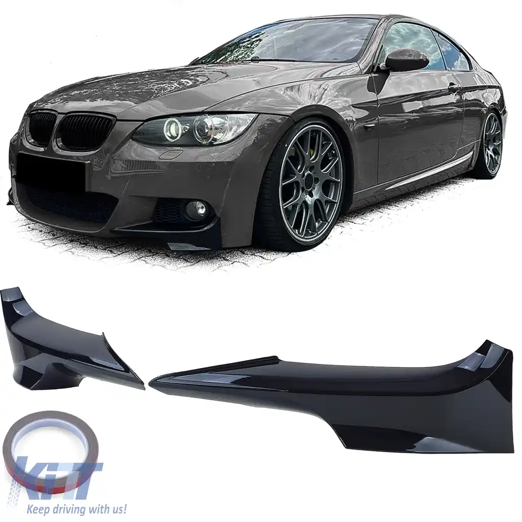 Spoiler fuste frontale negru lucios potrivit pentru BMW Seria 3 E92 E93 06-10